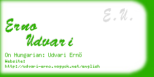 erno udvari business card