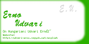 erno udvari business card